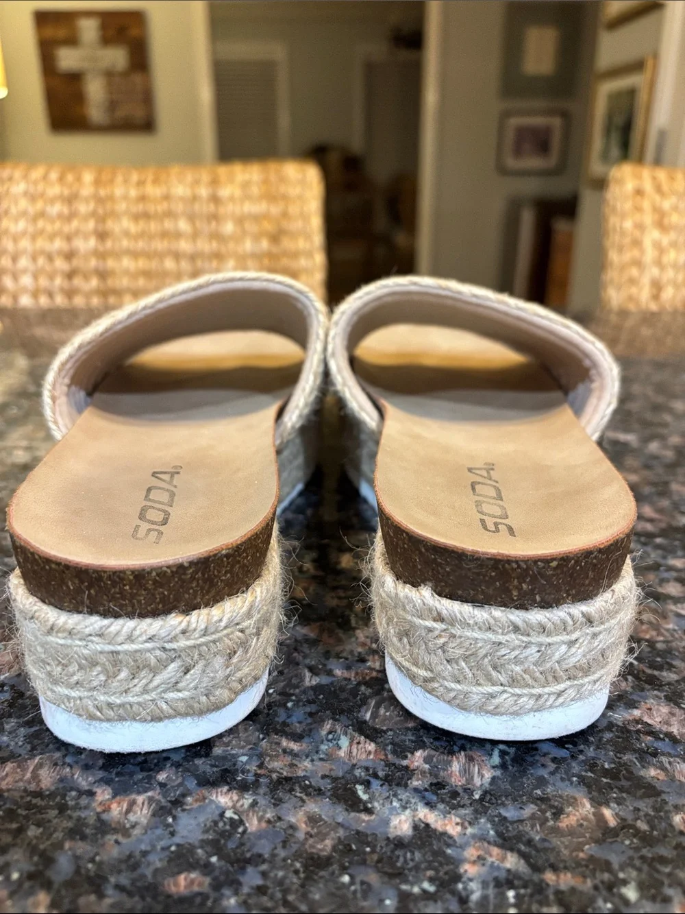 Soda Women’s Open Toe Platform Wedge Heel Raffia Espadrille Sandal